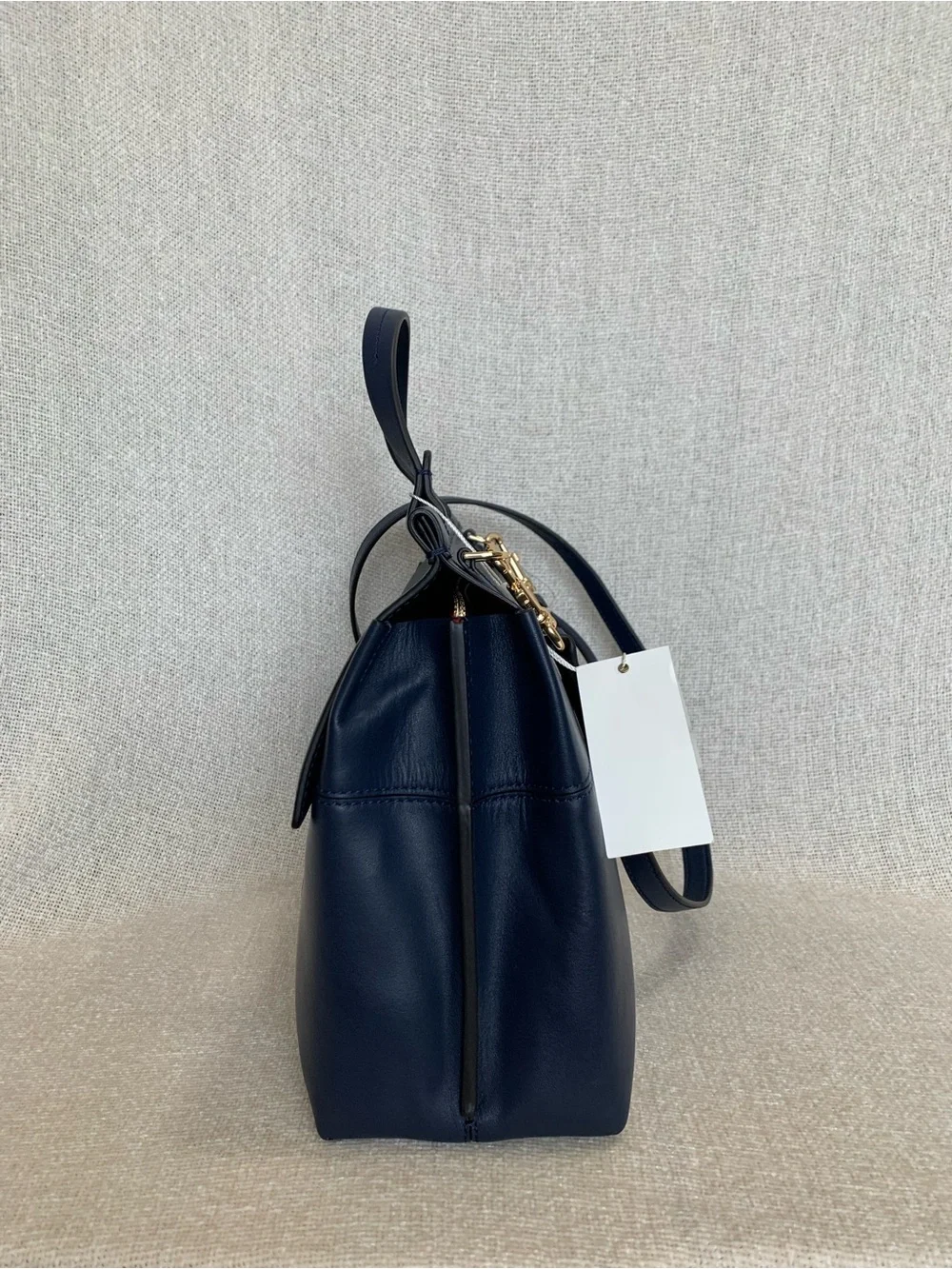 Tory Burch Block T Navy/Red Leather Satchel/Long Crossbody/Shoulder Strap